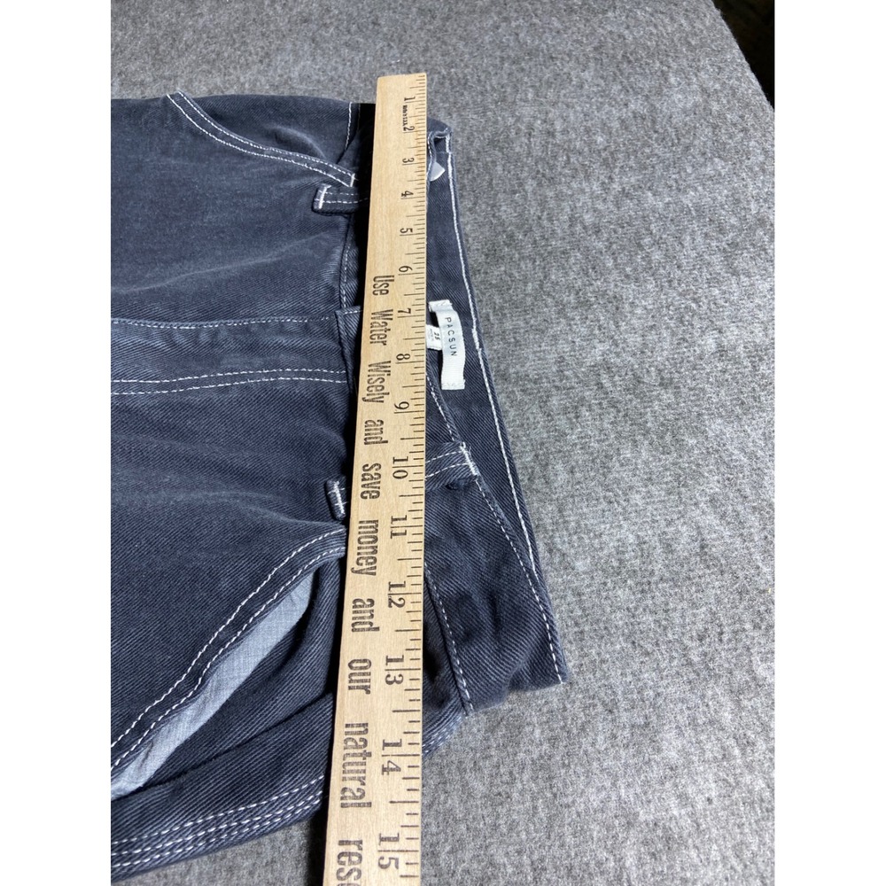 PacSun Carpenter Pants Charcoal Gray Contrast Stitch High Rise Denim 25 Grunge - Picture 3 of 11